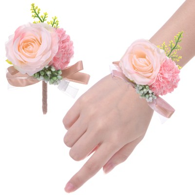 Unique Bargains Wedding Prom Parties Special Events Artificial Wrist Corsage 1 Set