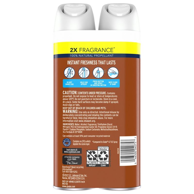 Glade Aerosol Room Spray Air Freshener - Cashmere Woods - 16.6oz/2pk, 4 of 15