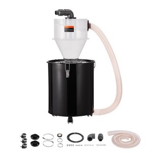 VEVOR Cyclone Dust Separator with Metal Tank, 4" Retrofit Cyclone Separator for Dust Collectors, ABS Dust Deputy With 2" Hole O.D. Connector, Black - 1 of 4