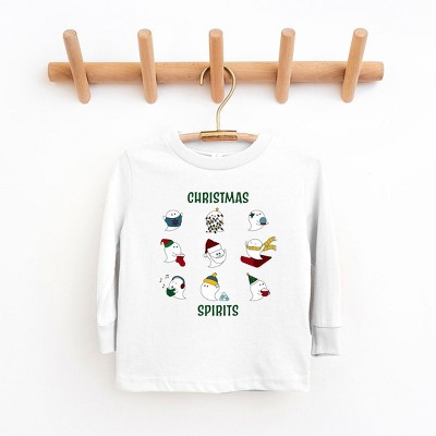 The Juniper Shop Christmas Spirits Green Words Youth Long Sleeve Tee