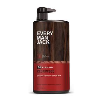 Every Man Jack Cedarwood Hydrating Men's 3-in-1 All Over Wash - Body Wash, Shampoo and Conditioner - 32 fl oz