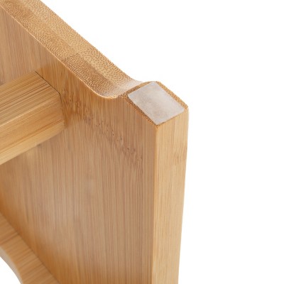 Elevated Bamboo Dog Feeding Station with Stainless Steel Bowls