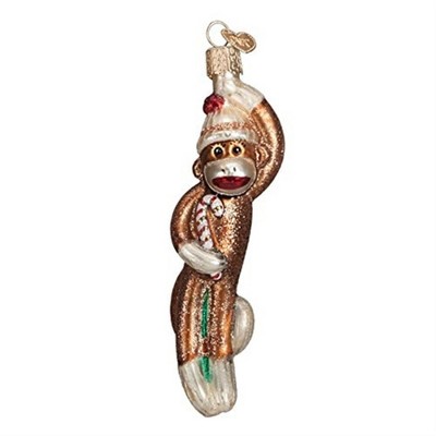 Old World Christmas Blown Glass Ornament for Christmas Tree, Sock Monkey