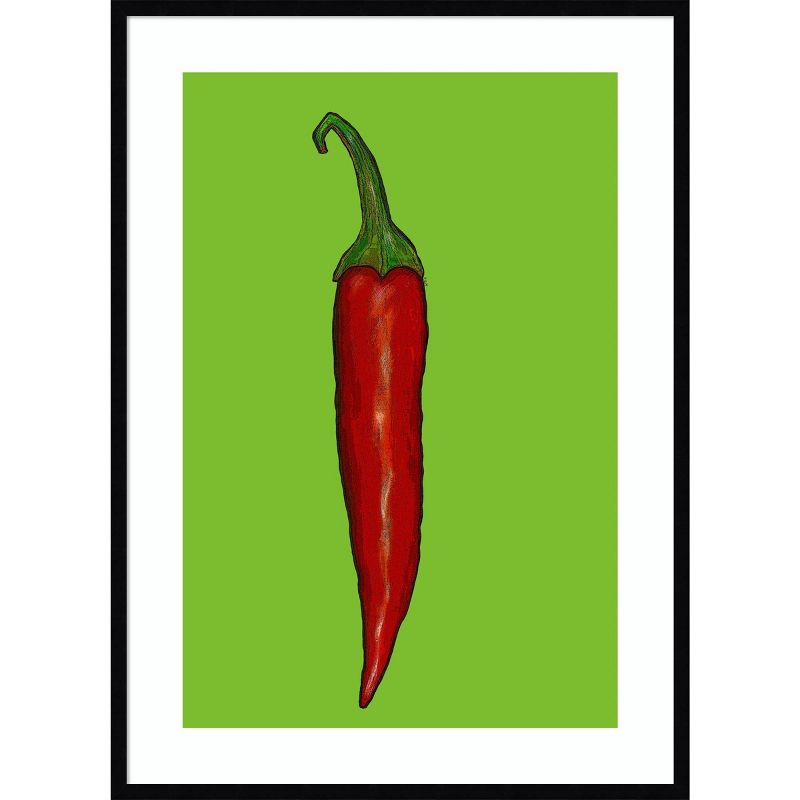 30&#34; x 41&#34; Red Hot Chill Pepper by Sarah Thompsonengels Wood Framed Wall Art Print - Amanti Art, 1 of 7