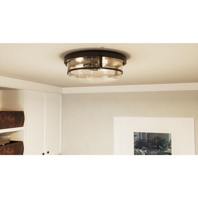 Palladian Bronze 14.75" Indoor/Outdoor Glass Bowl Flush Mount