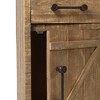 LuxenHome Rustic Wood 1-Drawer 1-Door End Table with Storage. Brown - 3 of 4