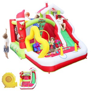 Inflatable Bounce House for Kids, Christmas Jumping Slide Castle, Outdoor Indoor Playground Equipment with Air Blower - 1 of 4
