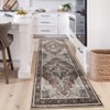 Washable Vintage Medallion Rug Non Slip Low Pile Rug Soft Retro Floor Cover Foldable Indoor Carpet for Living Room Bedroom Home Office - 2 of 4