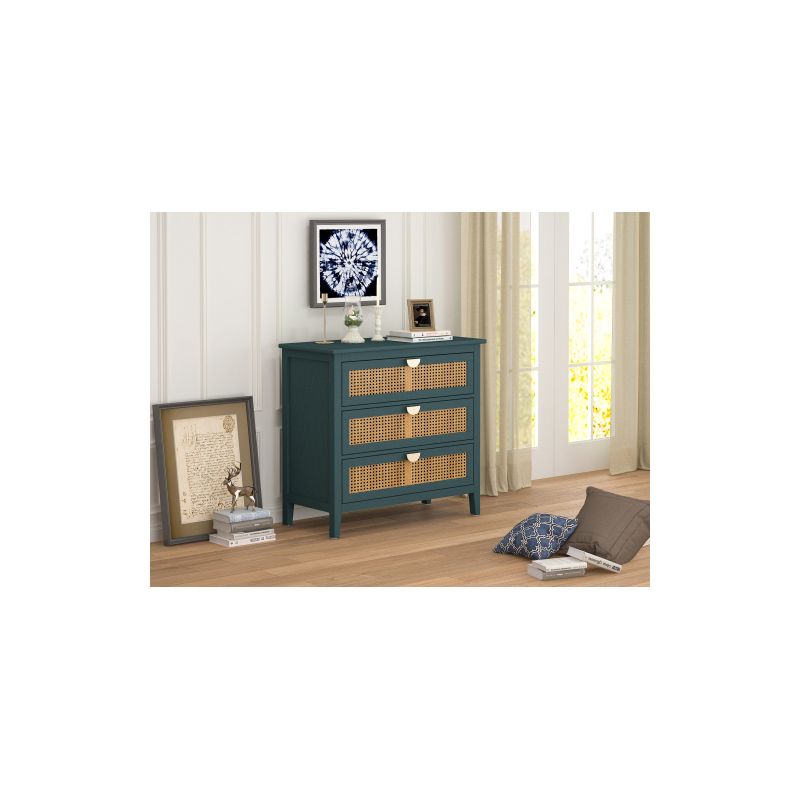Archie Ash Wood Veneer 3-drawer And Pine Legs Accent Cabinet With Storage- The Pop Maison, 3 of 12