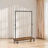 LEDREM Rolling Garment Rack with Shelf, Heavy-Duty Industrial Pipe Style Clothes Rack for Bedroom, Laundry Room, Commercial Display - 4 of 4
