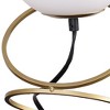 HomeRoots 14" Gold Metal Geo Spiral Bedside Lamp With White Globe Shade - 4 of 4