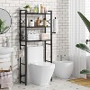 Simple Trending Over The Toilet Storage Rack with Toilet Paper Holder, Heavy Duty Metal 3 Tier Bathroom Organizer Shelf with 3 Hooks,Black - 2 of 4