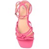 Journee Collection Womens Indee Ankle Wrap Low Block Heel Sandals Pink 7.5 - 4 of 4