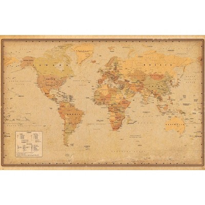 Trends International Antique World Map 2023 Unframed Wall Poster Prints ...