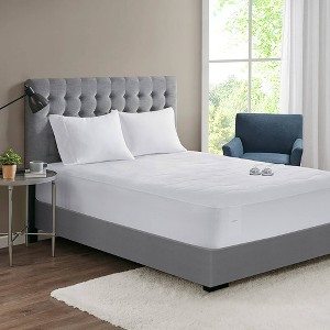 Plush Heated Mattress Pad White - Serta - 1 of 4