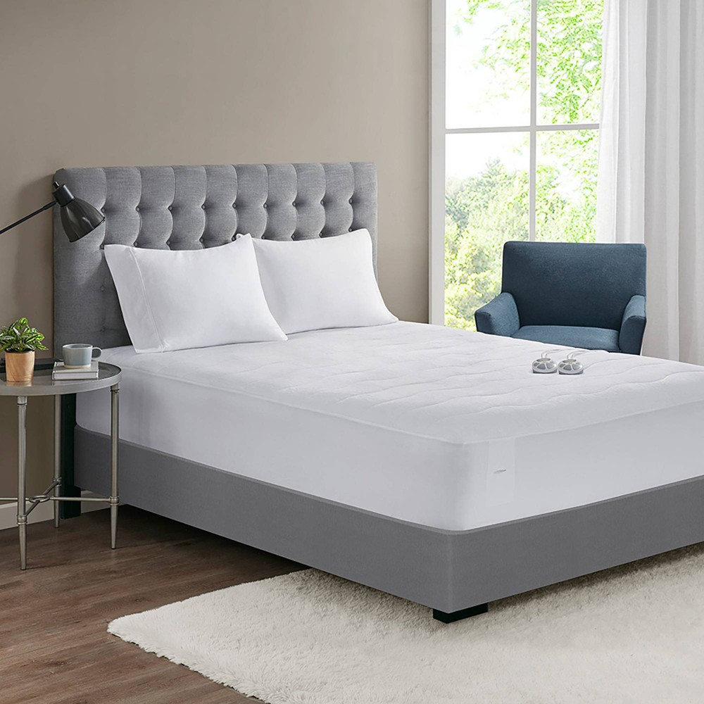 Photos - Mattress Cover / Pad Serta Twin Plush Heated Mattress Pad White  