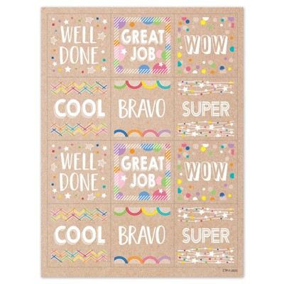 Creative Teaching Press Krafty Pop Colorful Kraft Reward Stickers (Pack of 6)