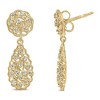 Haus of Brilliance 14K Yellow Gold Plated Silver 1/5 Cttw Diamond Teardrop Filigree Earrings - 3 of 4