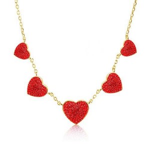Chanteur Hypoallergenic Kids Jewelry Accessories Heart Charm Crystal Yellow Gold Brass Plating Necklace - 1 of 1