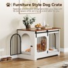 Dog Crate Furniture, 39.4" Dog Kennel for Dogs Up to 70 Lb, with Bed Mat, Heavy-Duty Dog Cage End Table, Three Doors Dog House, White - 2 of 4