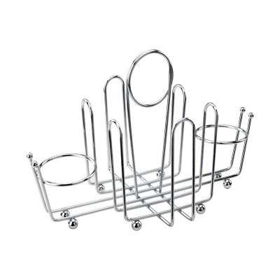 Winco Cruet Rack For Salt/pepper Shaker & Sugar Packets, Chrome Plated ...