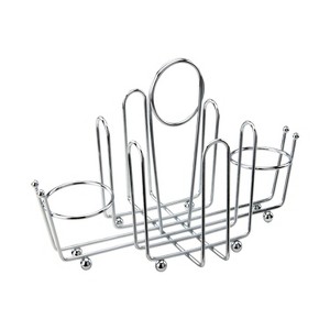 Winco Cruet Rack for Salt/Pepper Shaker & Sugar Packets, Chrome Plated, 9.25" - 1 of 2