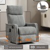 Heat Massage Manual Recliner Chair with Rocker and Swivel in Fabric for Living Room, Orange - 3 of 4