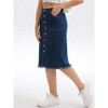 INSPIRE CHIC Women's Denim Button Down High Waist with Pockets H-Line Midi Skirts - 2 of 4