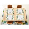 KOVOT Floral Placemat Set of 8 for Indoor or Outdoor Dining | Summer Spring Fall Flower Design 17" x 13" Table Decor | Green Leaves - 3 of 4