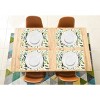 KOVOT Floral Placemat Set of 8 for Indoor or Outdoor Dining | Summer Spring Fall Flower Design 17" x 13" Table Decor | Green Leaves - image 3 of 4