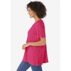 Woman Within Plus Size Split-Neck Henley Thermal Tee - 4 of 4