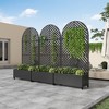 SpassWay 72"H Arch Metal Planter Box with Trellis Raised Garden Bed with Arbor Privacy Screen with Wheels - 2 of 4