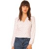 INSPIRE CHIC Women's V Neck Long Sleeve Heart Print Blouse - 3 of 4