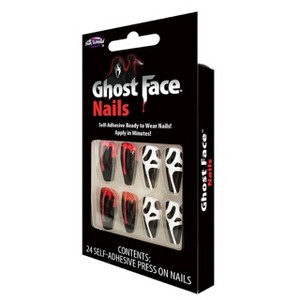 Fun World Ghost Face® Press-On Nails with Blood Drips – Officially Licensed Scream Movie Costume Accessory - 1 of 1