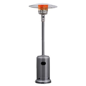 Costway 50000 BTU Propane Patio Heater Standing Steel with Wheels Grey/Black/Silver - 1 of 4