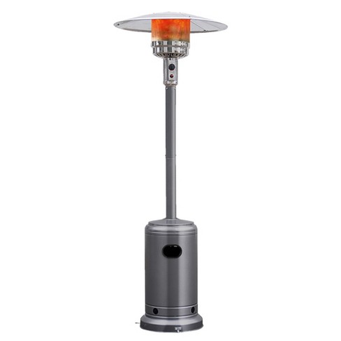 Costway 48000 Btu Propane Patio Heater Standing Lp Gas Steel W/ Wheels Grey  : Target