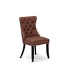 East West Furniture DAP2F23 Dallas Parson Kitchen Chairs - Button Tufted Nailhead Trim Beige Red faux Leather  Dining Chairs, Set of 2, linen white - 4 of 4