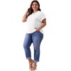 GRACE & GRANDEUR Women's Plus Size Crew Neck Short Sleeve Casual Knit Textured T-Shirts - 3 of 4