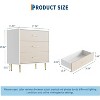 Garvee Modern White 3-Drawer Chest with Linen-Textured Fronts, Brushed Gold Handles, and Adjustable Feet Lacquered Engineered Wood,White - 3 of 4