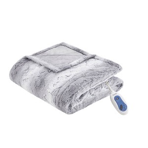 50"x70" Marselle Oversized Faux Fur Electric Heated Throw Blanket - Beautyrest - 1 of 4