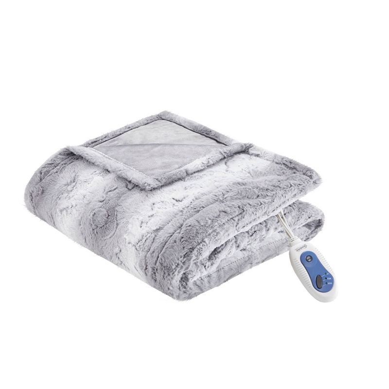 50"x70" Marselle Oversized Faux Fur Electric Heated Throw Blanket - Beautyrest, 1 of 10