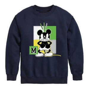 Boys' - Disney - Mickey Mouse Square Color Graphic Long Sleeve Fleece Sweatshirt - 1 of 4