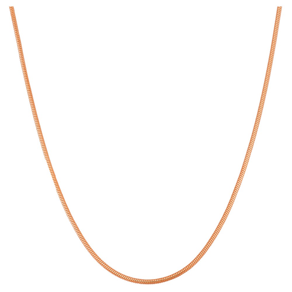 Photos - Pendant / Choker Necklace Tiara Gold Over Silver 16" - 22" Adjustable Thick Snake Chain - Rose Gold