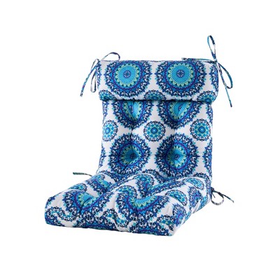 ARTPLAN Patio Chair Cushions Combined Seat and Back,Tufted Outdoor Swivel Chair Cushion with Tie,44"x20"x4"，1 Count,Floral