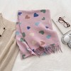 Anna-Kaci Women’s Heart Pattern Soft Knit Scarf with Delicate Fringe Edges and Lightweight Cozy Texture Designed - 3 of 3