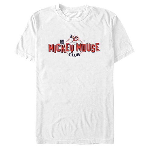 Men's Disney Mickey Mouse Club Logo T-shirt - White - Large : Target