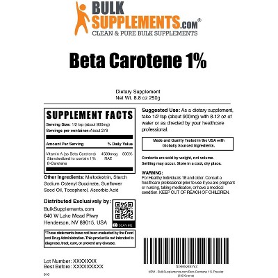 BulkSupplements Beta Carotene 1% Powder