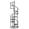 Vynxaria Rustic-Industrial 8-Shelf Staircase Bookcase Triangular Wooden Shelves, Durable Black Metal Frame, Rustic Brown & Black - 2 of 4