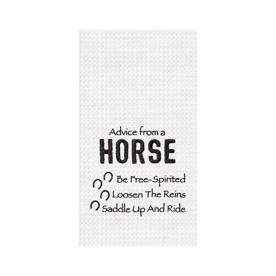 C&F Home Advice From A Horse Embroidered Waffle Weave Kitchen Towel