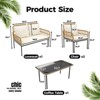 Jojoka 4pc Patio Furniture Set, Wicker Outdoor Conversation Set with Loveseat, 2 Chairs & Glass Table for Apartment, Porch, Backyard, or Bistro - 2 of 4